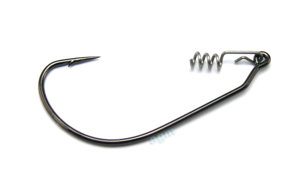 AGM Wide Gape Hook - Size 1/0 (5pcs & hitch-hiker coils)