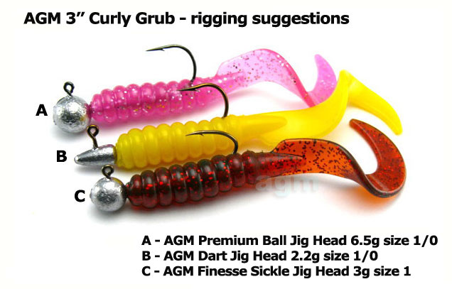 AGM 3 Curly Grub - Black (10pcs)
