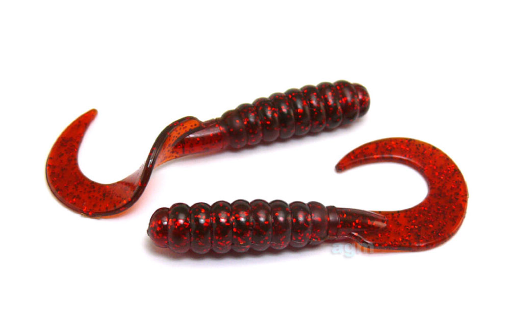 AGM 3 Curly Grub - Motor Oil Red (10pcs)