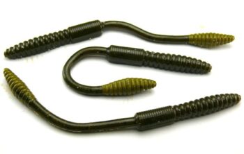 Big Bite 4.5" Squirrel Tail Worm - Green Pumpkin (10pcs)