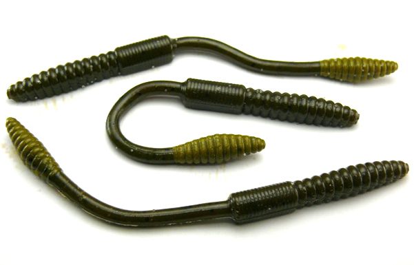 Big Bite 4.5 Squirrel Tail Worm - Green Pumpkin (10pcs)