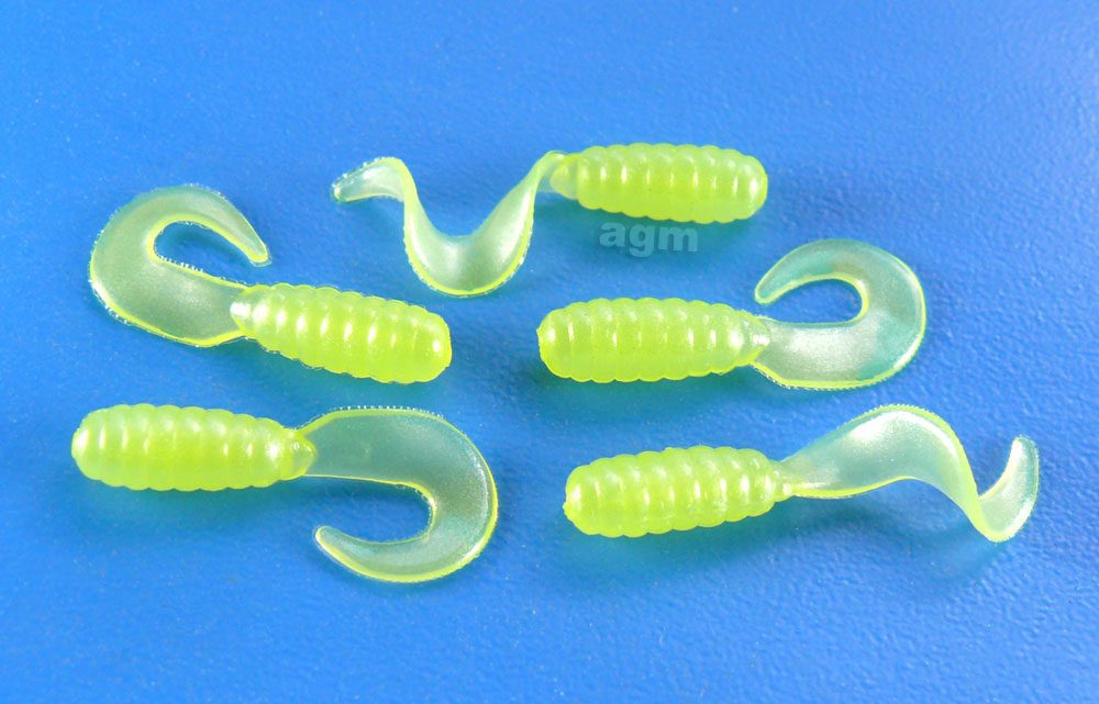 AGM 1 Curly Grub - Chartreuse Pearl (20pcs)