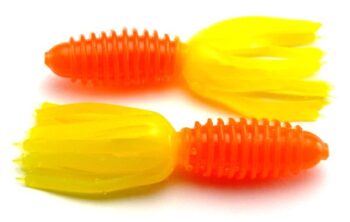 AGM 1.75" Skirt Grub - Orange/Yellow (10pcs)