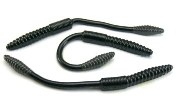 Big Bite 4.5" Squirrel Tail Worm - Black (10pcs)