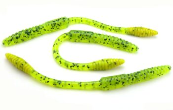 Big Bite 4.5" Squirrel Tail Worm - Chartreuse Pepper (10pcs)