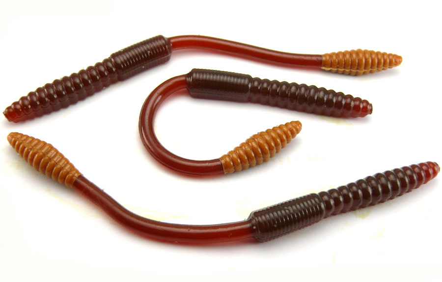 Big Bite 4.5" Squirrel Tail Worm - Motor Oil (10pcs)
