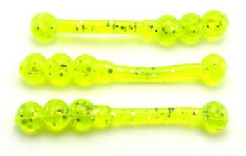 Big Bite 1.5" Ballzy Worm - Chartreuse Shine (10pcs)