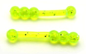 Big Bite 1" Ballzy Worm - Chartreuse Shine (10pcs)