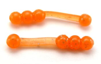 Big Bite 1" Ballzy Worm - Orange Sparkle (10pcs)