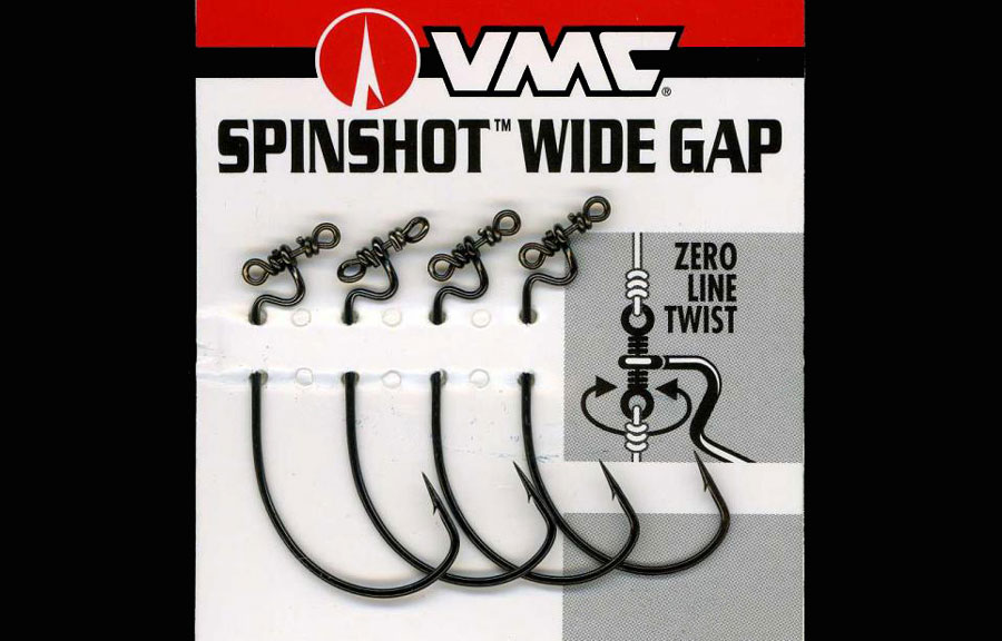 2 Packs VMC Spinshot Wide Gap Fishing Hooks Zero Line Twist 2//0 Black Nickel