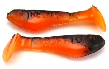 Relax 1" Kopyto Shad - Orange/Black Back (5pcs)