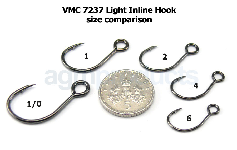 VMC 7237 Light Inline Hook - Size 2 (7pcs)