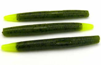AGM 3" Stick Worm - Watermelon Seed/Chartreuse Tip (10pcs)