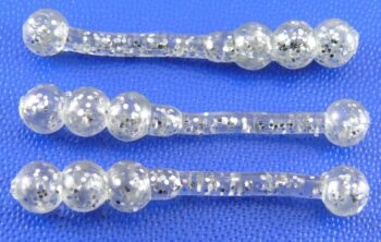 Big Bite 1.5in Ballzy Worm Clear Silver 10pcs