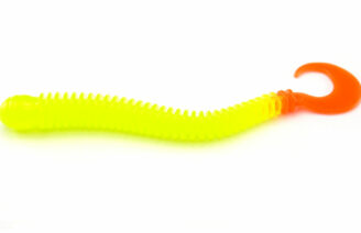 AGM 4" Finesse Curltail Worm - Chartreuse/Orange (8pcs)
