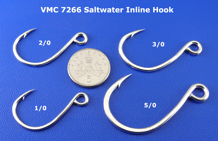 VMC 7266 Saltwater Inline Hook - Size 1/0 (7pcs)