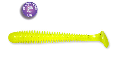 Crazy Fish 3" Vibro Worm - 6 Chartreuse (5pcs)