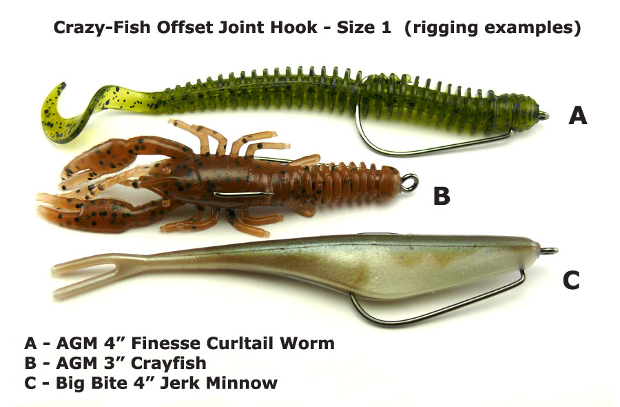 Crazy Fish Offset Joint Hook - Size 1 (5pcs)
