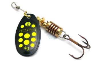 Hester Osprey Spinner 4g - Black/Chartreuse Spots