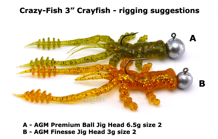 Crazy Fish 3" Crayfish - 9 Caramel (7pcs)