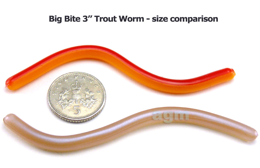 Big Bite 3" Trout Worm - Red/Yellow (10pcs)