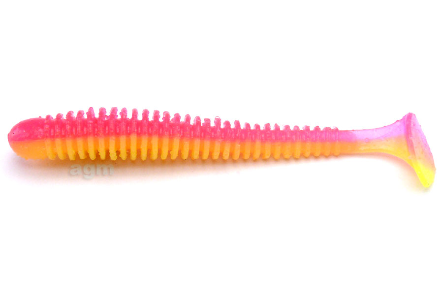 Crazy Fish 3.4" Vibro Worm - 13D Peach (5pcs)