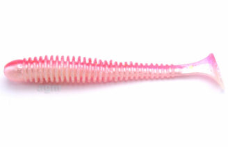 Crazy Fish 3.4" Vibro Worm - 9D Pink/Snow (5pcs)
