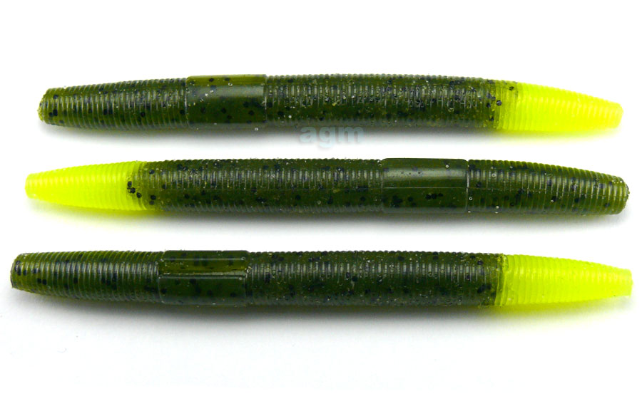 AGM 4" Stick Worm - Watermelon/Chartreuse Tip (8pcs)