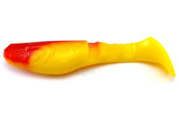 Relax 3" Kopyto Shad - Yellow/Red Back (2pcs)