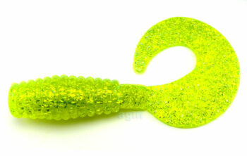 Kalins Big-N 10" Grub - Chartreuse/Silver Flake