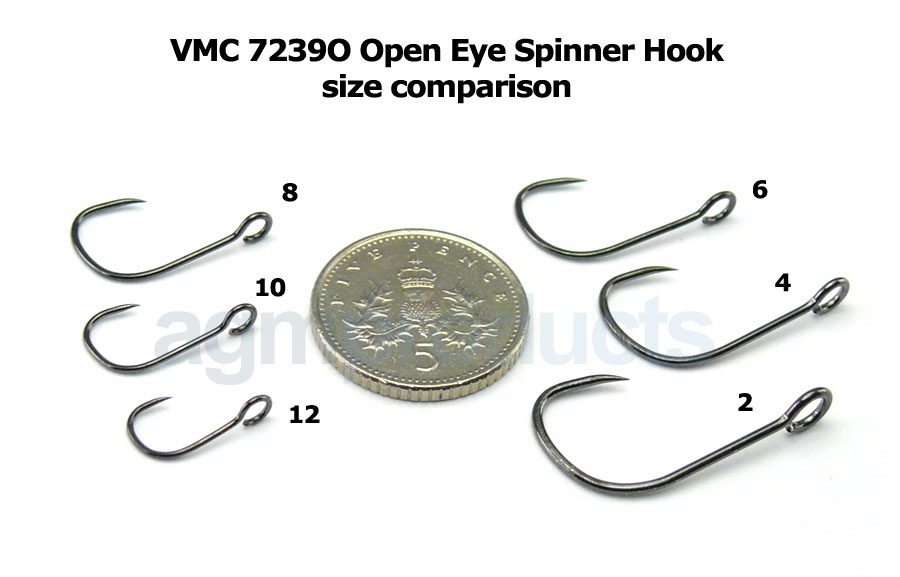 VMC 7239O Open Eye Barbless Spinner Hook - Size 10 (12pcs)