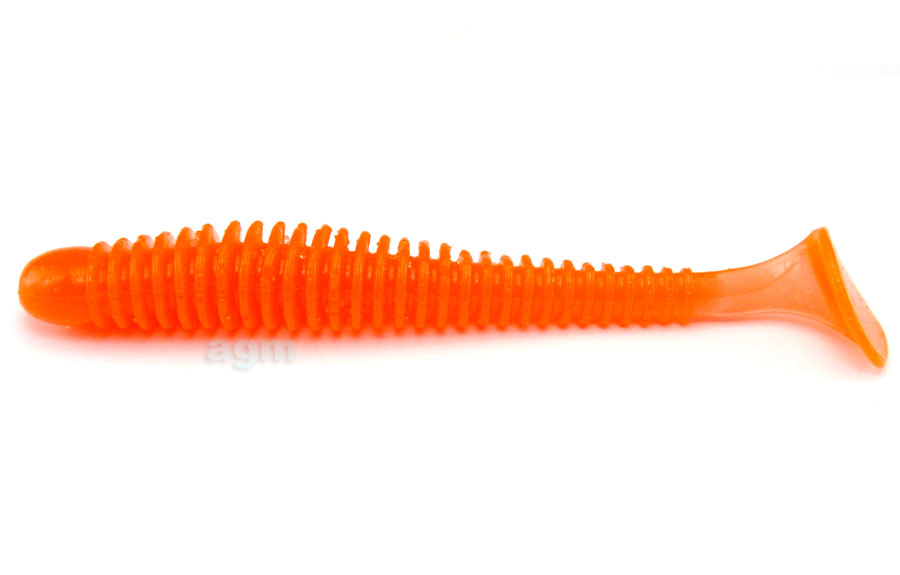 Crazy Fish 3.4" Vibro Worm - 64 Fluo Orange (5pcs)