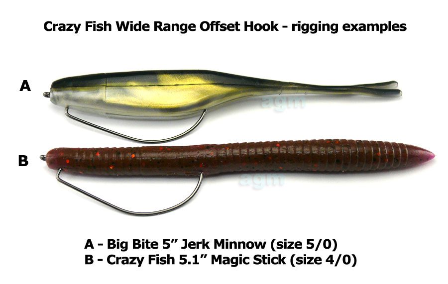 Crazy Fish Wide Range Offset Hook - Size 5/0 (5pcs)