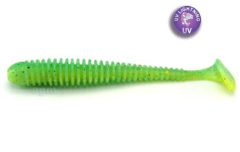 Crazy Fish 3.4" Floating Vibro Worm - 7D Lime Chartreuse (5pcs)