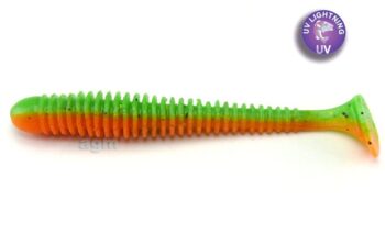Crazy Fish 3.4in Floating Vibro Worm Orange Chart 5pcs