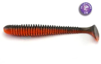 Crazy Fish 3.4in Floating Vibro Worm Orange Coffee 5pcs