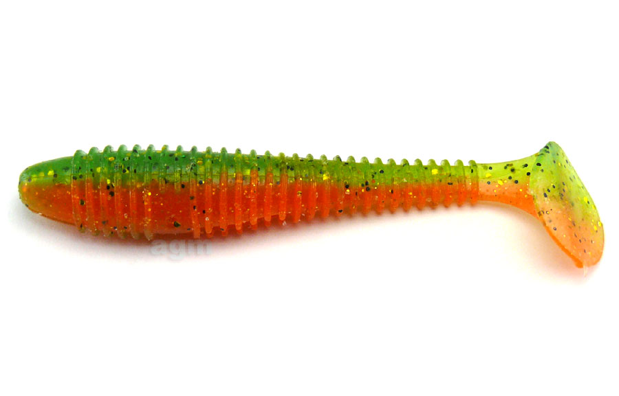 Crazy Fish 4" Vibro Fat - 5D Orange Chartreuse (4pcs)