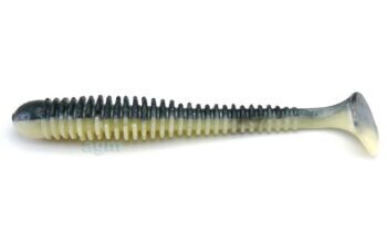 Crazy Fish 3.4in Floating Vibro Worm Black Fish 5pcs