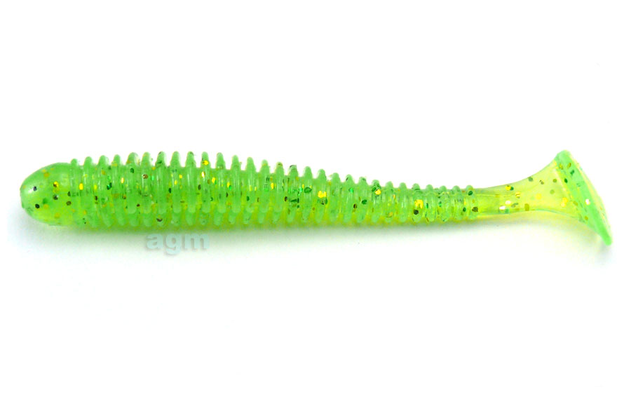 Crazy Fish 3.4" Vibro Worm - 20 Kiwi (5pcs)