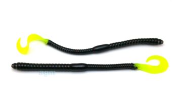 AGM 6in Curltail Worm Black Chart Tail 5pcs