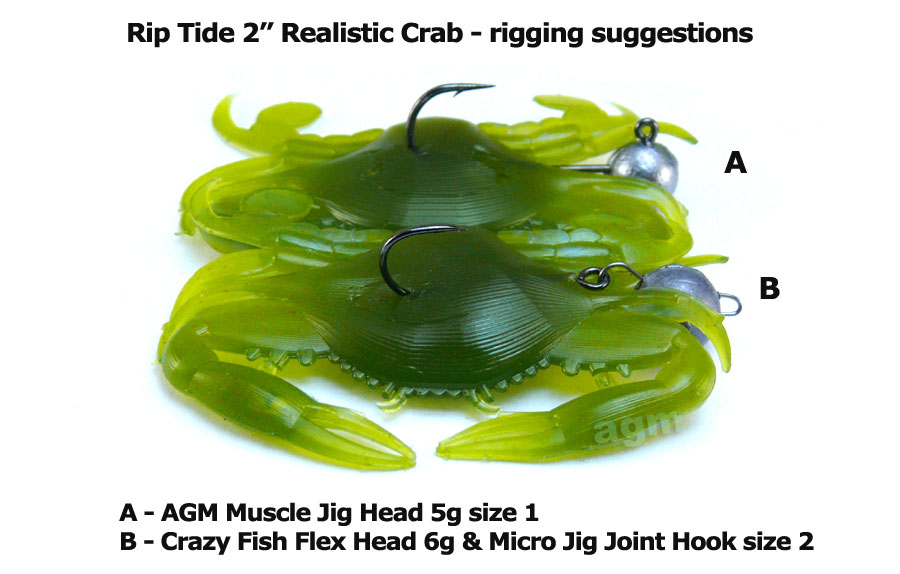 Rip Tide 2" Realistic Crab - Crab (4pcs)