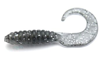 AGM 2" Curly Grub - Smoke/Silver (20pcs)