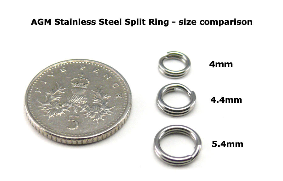AGM Stainless Steel Split Ring 4mm/35lb (10pcs)