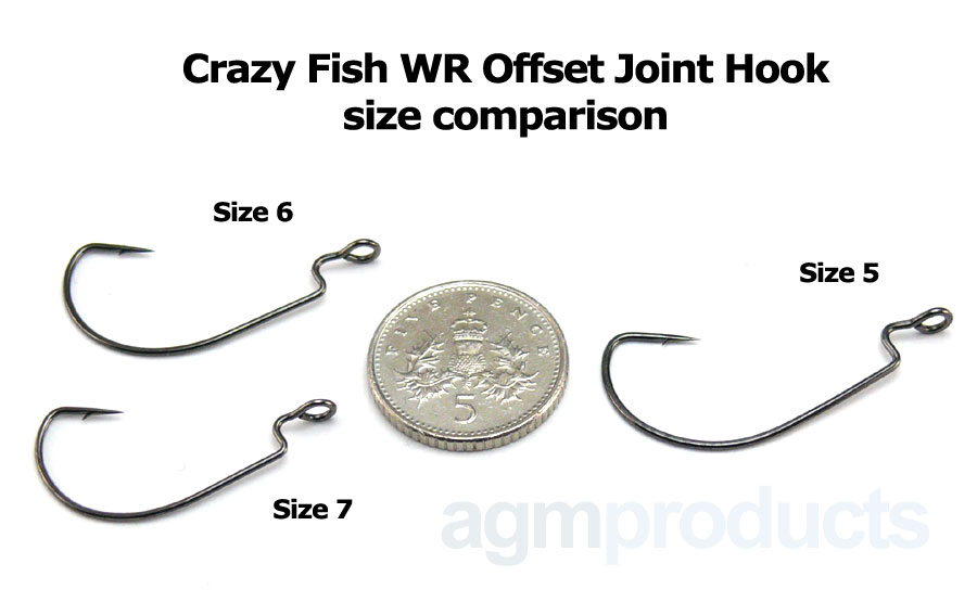 Crazy Fish WR Offset Joint Hook - Size 5 (15pcs)