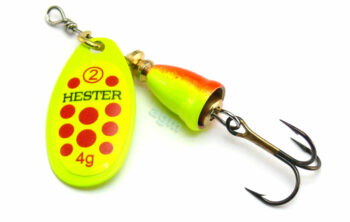 Hester Bell Spinner 4g - 15 Chartreuse/Red Spots