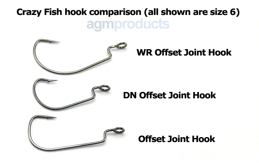 Crazy Fish DN Offset Joint Hook - Size 4 (15pcs)