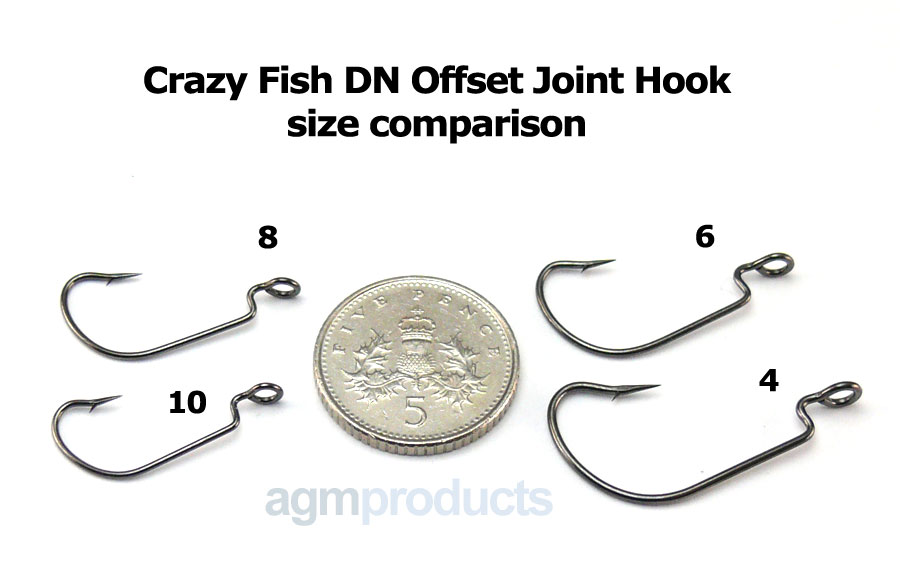 Crazy Fish DN Offset Joint Hook - Size 4 (15pcs)