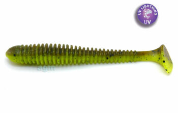 Crazy Fish 3.4" Floating Vibro Worm - 4D Swamp Chartreuse (5pcs)