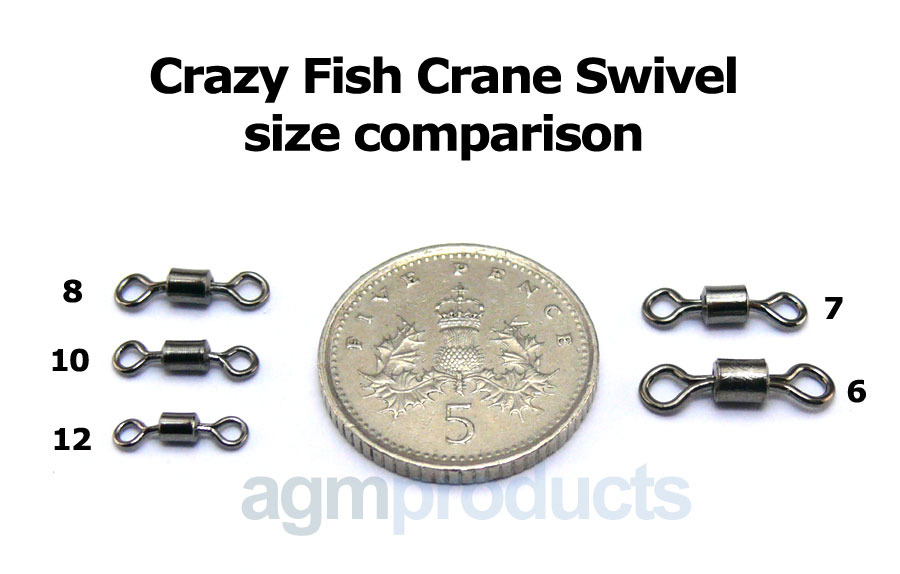 Crazy Fish Crane Swivel - Size 6 (8pcs)