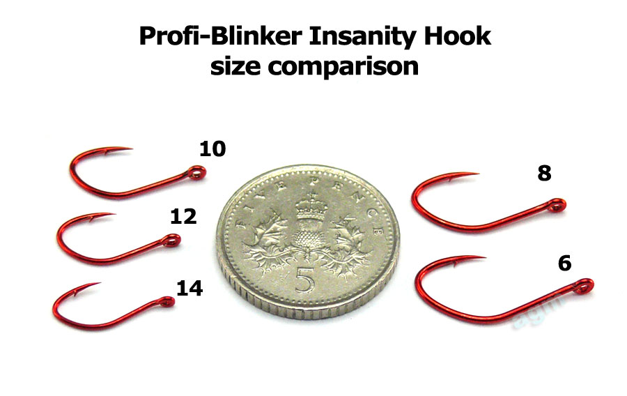 Profi-Blinker Insanity Hook Red - Size 6 (10pcs)